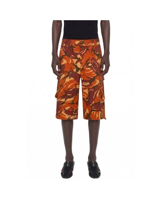 Martine Rose Orange Utility Shorts for men