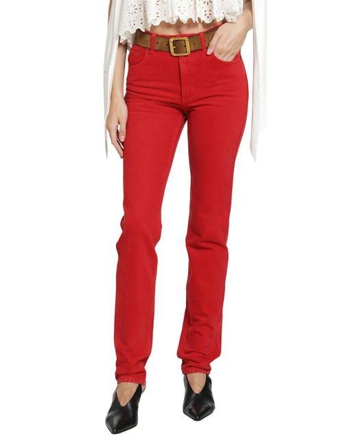Chloé Red High-Rise Skinny Jeans