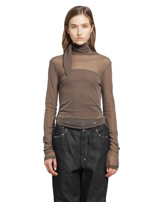 Lemaire Brown T-Shirts & Tank Tops