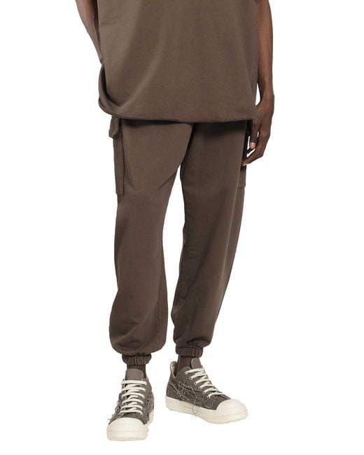 Roadless Brown Cotton Jersey Cargo Sweatpants for men