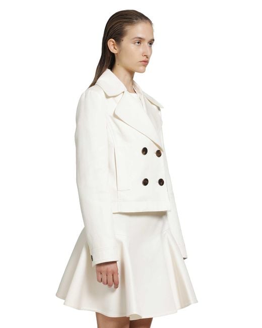 Burberry White Cropped Cotton Jacket