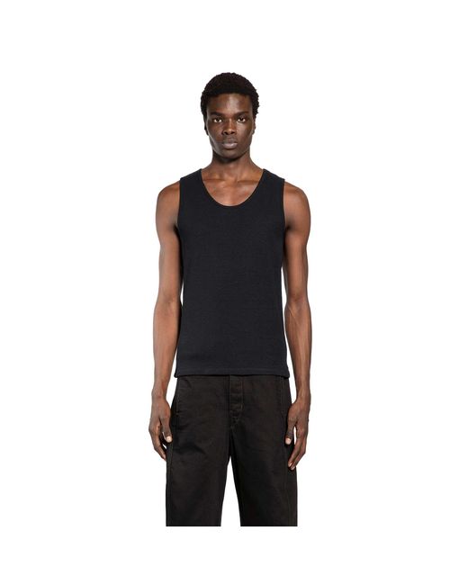 Lemaire Black Rib Tank Top for men