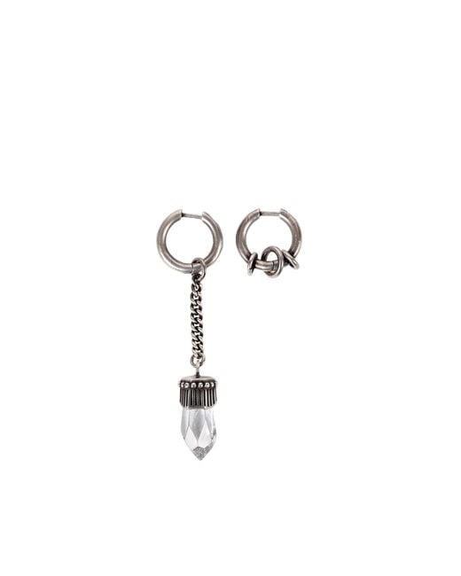 Ann Demeulemeester Metallic Vira Earrings With Quartz