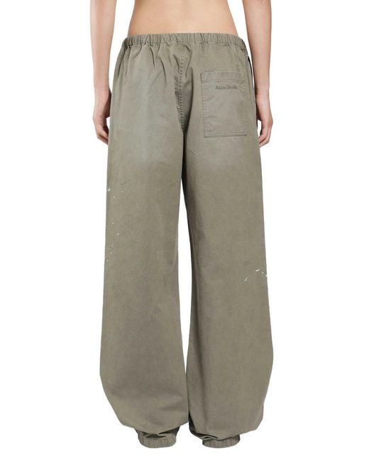 Acne Gray Washed Cotton Drawstring Trousers for men