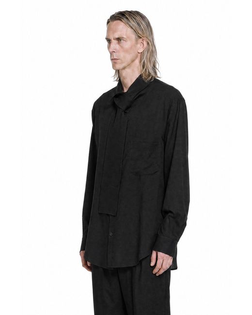 Yohji Yamamoto Black Scarf Collar Blouse for men