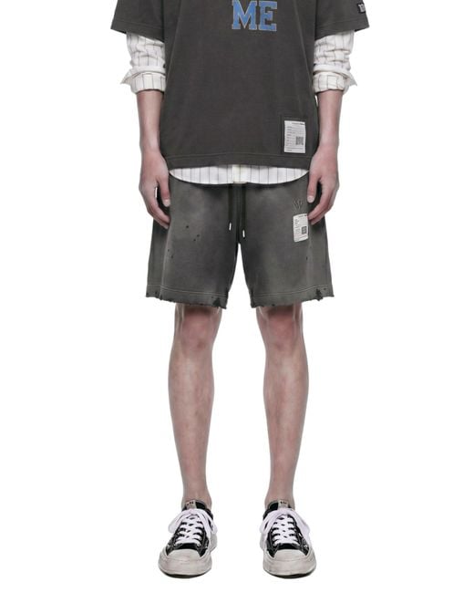 Maison Mihara Yasuhiro Black Sun Faded Shorts for men