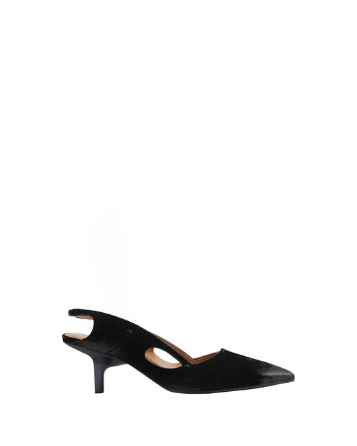 Capasa Black Velour Slingback Pumps