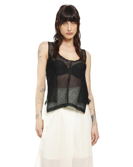 Yehuafan Black Tank Top