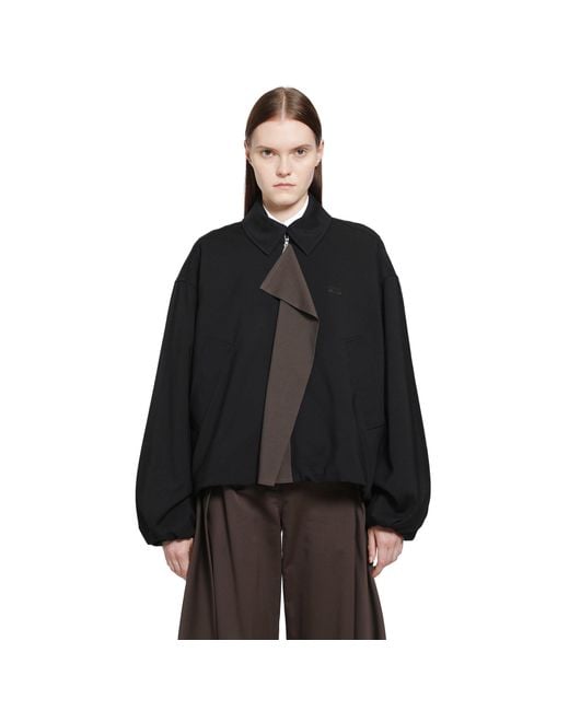 Loewe Black Viscose Wool Harrington Jacket