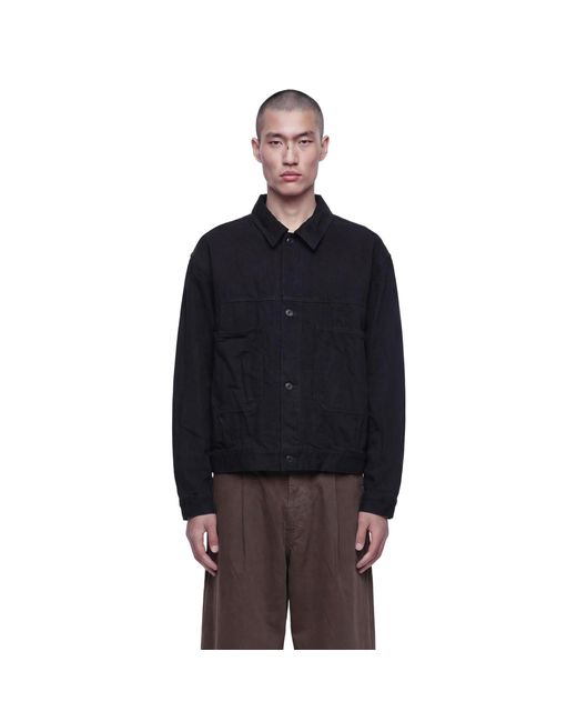 Studio Nicholson Black Japanese Crinkle Denim Jacket for men