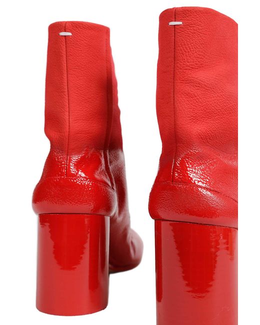Maison Margiela Red Tabi Ankle Boots