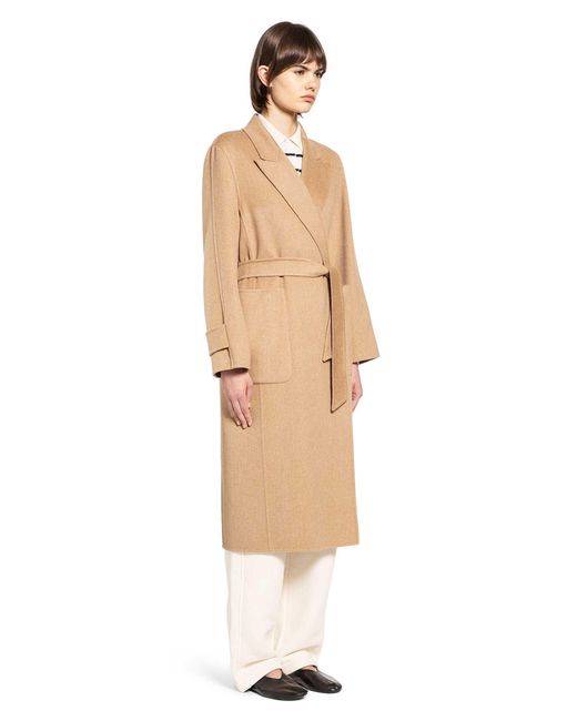 Max Mara Natural Camel Long Robe Coat