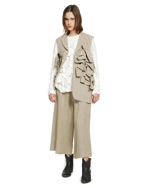 Comme des Garçons White Ruffled Long Sleeve T-Shirt