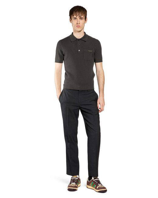 Gucci Black Wool Straight Leg Pants for men
