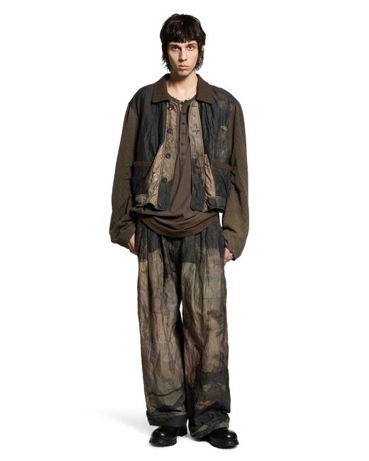 Ziggy Chen Henley Neck Long Sleeve T-Shirt in Brown for Men | Lyst UK