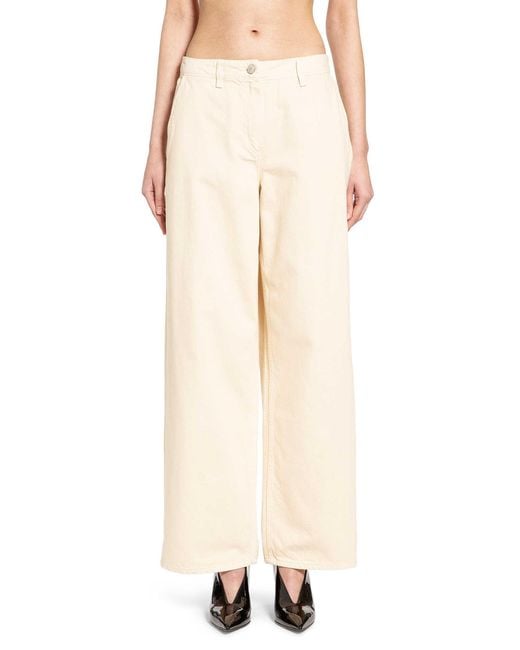 Magda Butrym Natural Wide Leg Denim Trousers