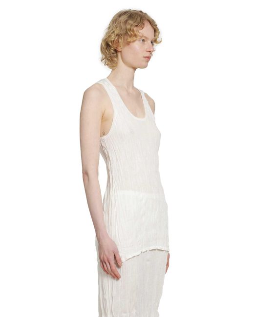 Totême  White Crinkled Knit Tank