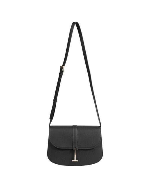 Tom Ford Black Grain Leather Small Crossbody Bag