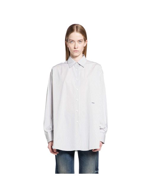Prada White Striped Cotton Shirt