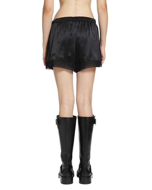 Ann Demeulemeester Black Anda Satin Lace Shorts