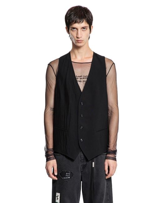 Ann Demeulemeester Black Juikko Classic Waistcoat for men
