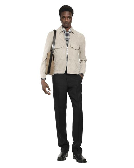 Giorgio Brato Natural Leather Zip-Up Jacket for men