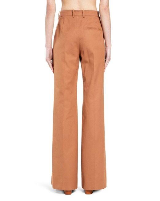 Chloé Orange Flared Cotton Canvas Trousers