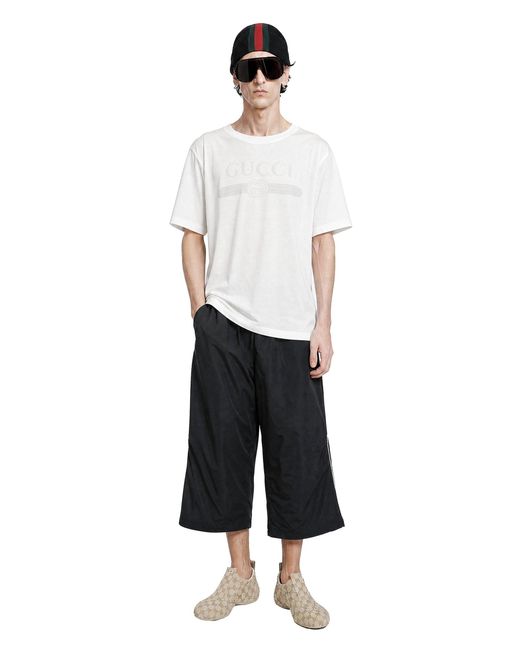 Gucci White Interlocking G Web T-Shirt for men