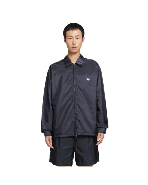 Prada Blue Re-Nylon Shirt for men
