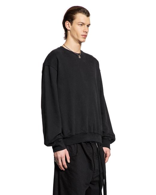 Ann Demeulemeester Black Print Brushed Sweatshirt for men