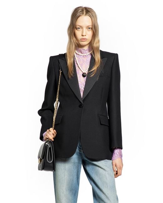 Valentino Black Crepe Couture Blazer