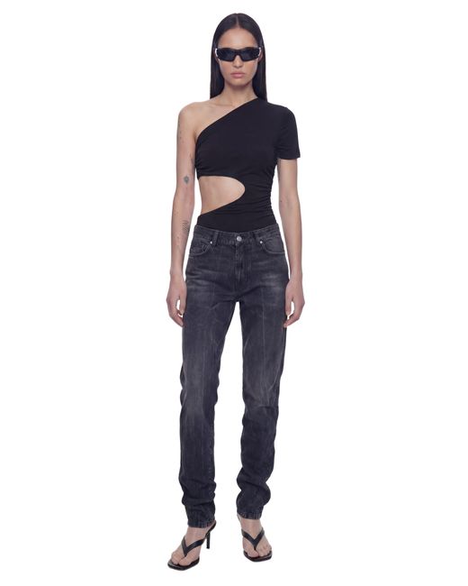 NVL-GARDE Black One Shoulder Wrap Top
