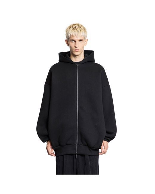Fear Of God Black Cotton Nylon Zip-Up Hoodie for men