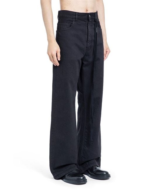 Ann Demeulemeester Blue Modest 5 Pockets Relaxed Flared Trousers for men