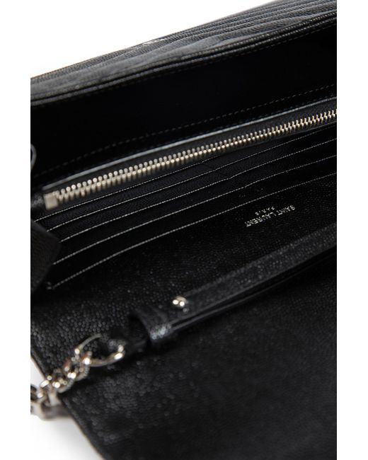 Saint Laurent Black Classic Cassandre Chain Wallet
