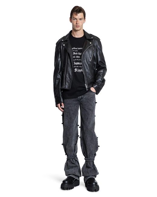 McQueen Black Tied Jeans for men