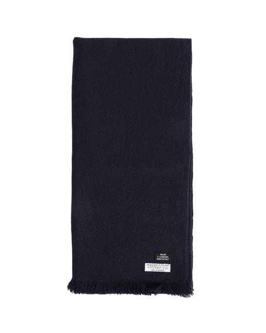 SALON C. LUNDMAN Blue Handwoven Cashmere Scarf for men