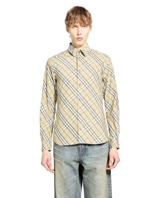 Burberry Natural Relaxed Fit Check Cotton Shirt for men