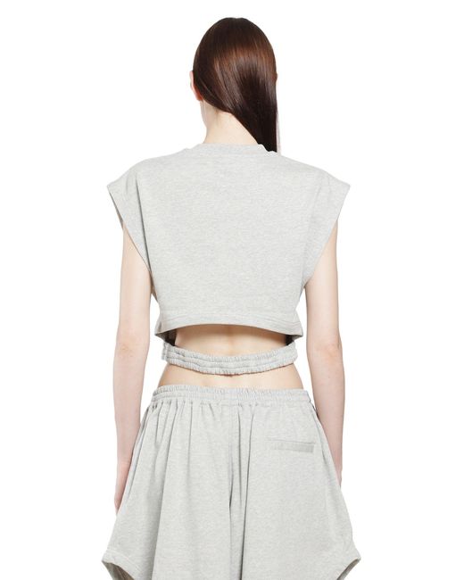 Alaïa Gray Fleece Jersey Top