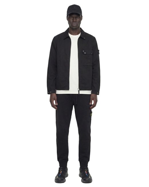 Stone Island Blue 620001 Cotton Fleece Cargo Joggers for men
