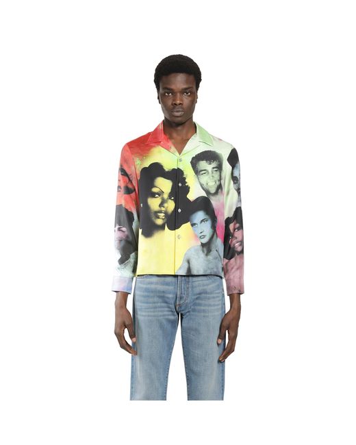 Versace Multicolor Printed Silk Twill Slim Shirt for men