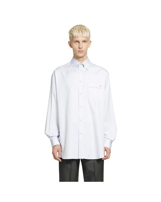 Valentino White Vgold Cotton Oxford Shirt for men