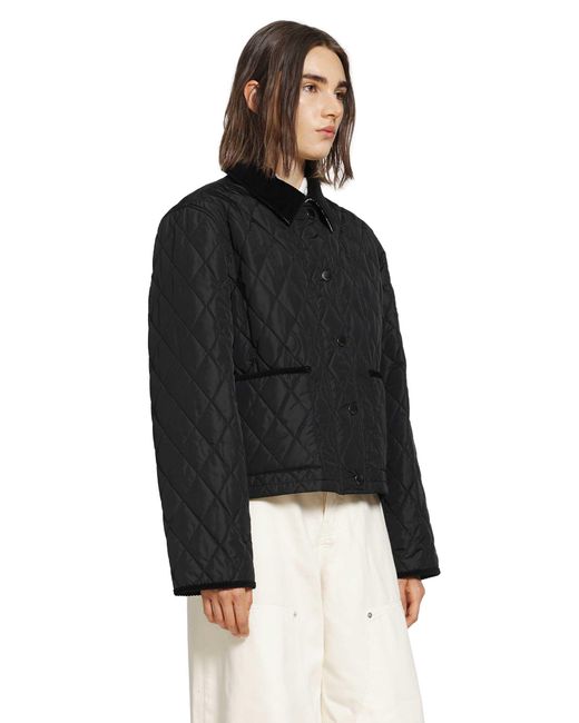 Burberry Black Cropped Quilted Nylon Jacket