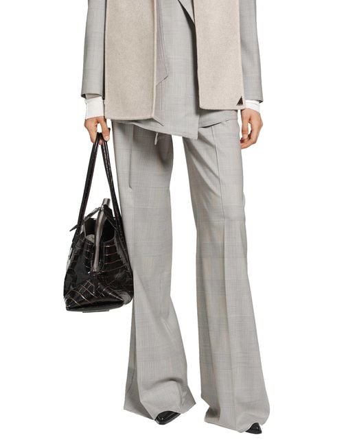 Max Mara Gray Glen Plaid Wool Trousers