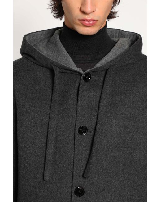 Lardini Black Double Wool Parka for men