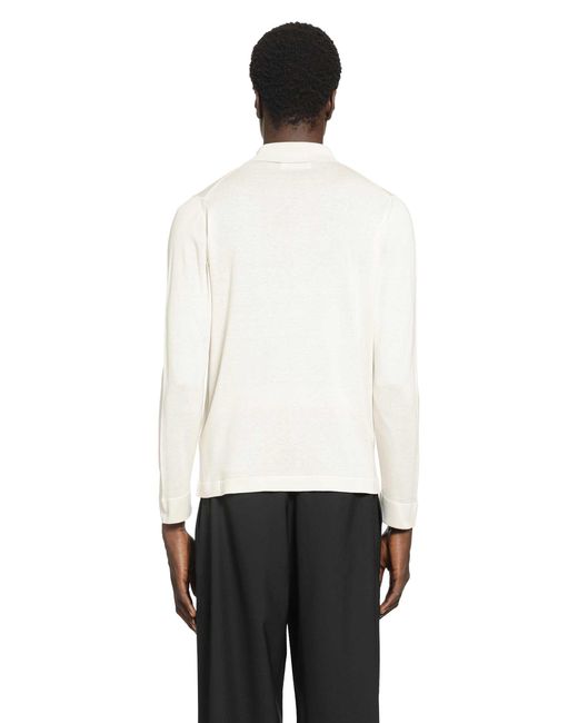 Lardini White Silk Knit Shirt for men