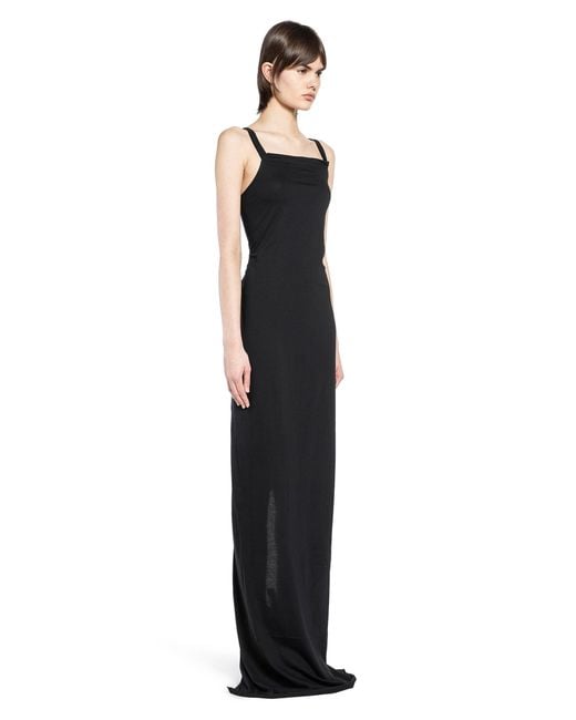 Rick Owens Black Temple Gown Dress