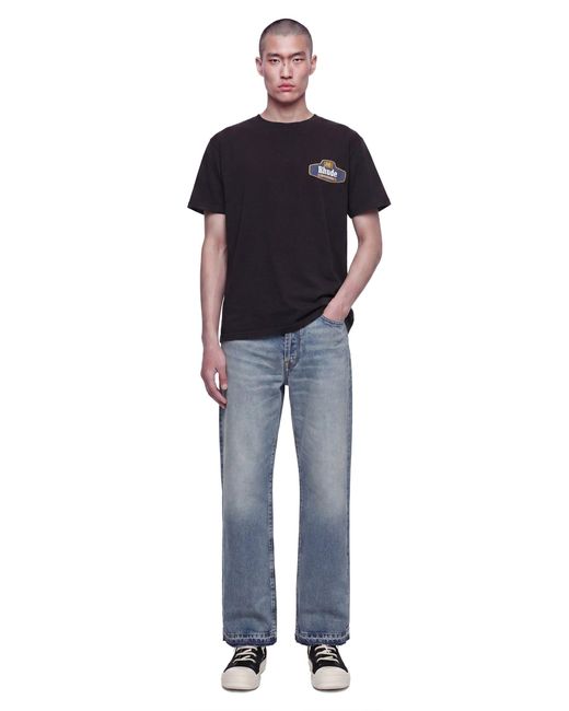 Rhude Black Racing Crest Tee for men