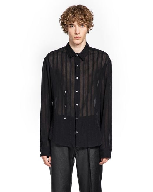 Ann Demeulemeester Isak Twisted Shirt in Black for Men | Lyst