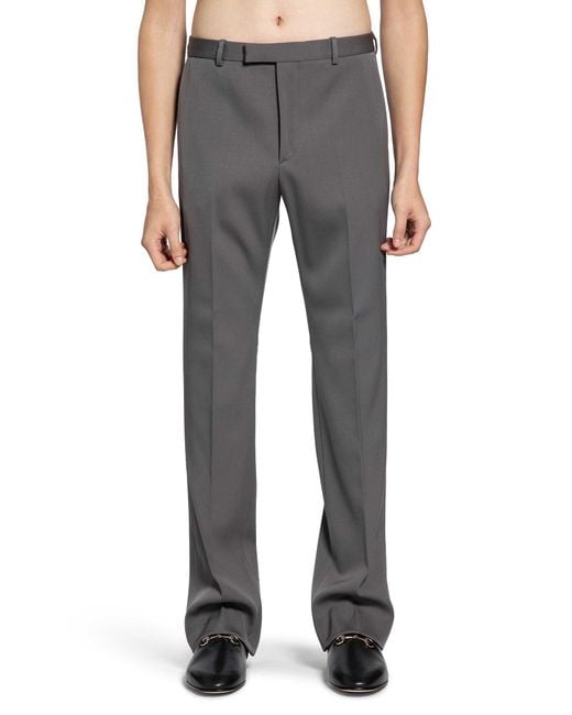 Gucci Gray Wool Tailored Pants for men